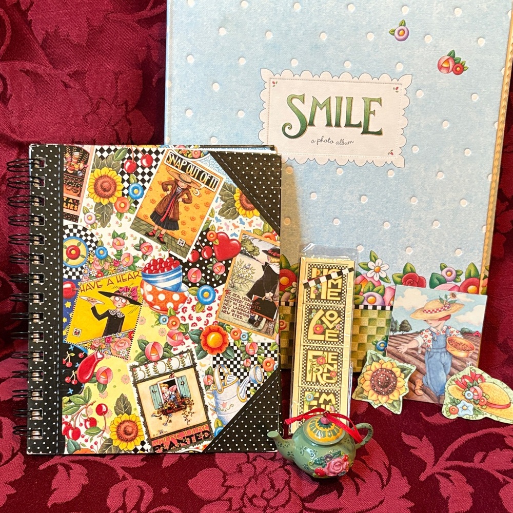 Colorful Floral Notebook and Photo Album Set
